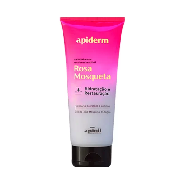 Loção Hidratante Corporal Apiderm Rosa Mosqueta 190g - Apinil Cosméticos