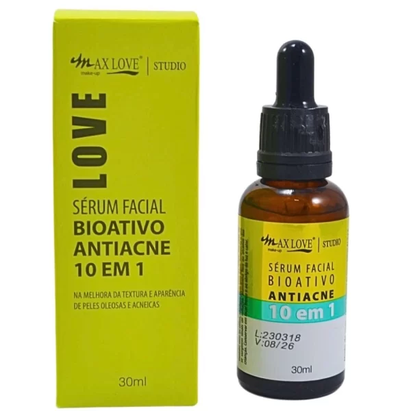 Sérum Facial Bioativo Antiacne 10 em 1 Max Love